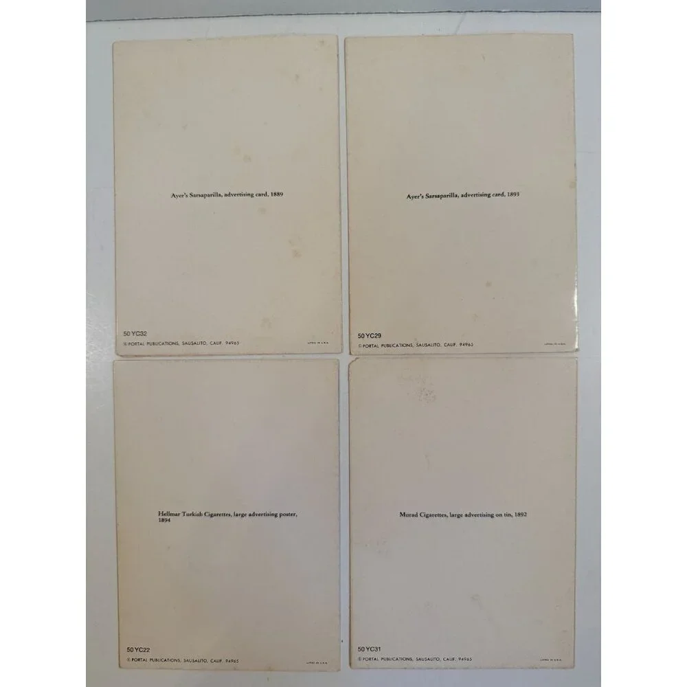 Vintage Greeting Cards with Old Timey Design Ayers Sarsaparilla Turkish Cigarett